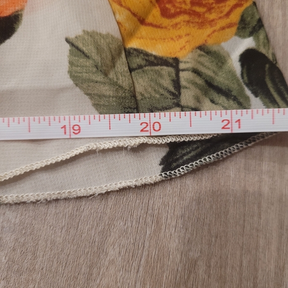 Rue 21 Fall Spring Orange Floral Rose Open Back Bell Sleeve Blouse Size … - Picture 9 of 12